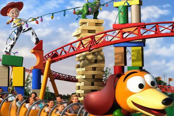 view of Slinky Dog Dash rollercoaster | Disney's Hollywood Studios | Tour America