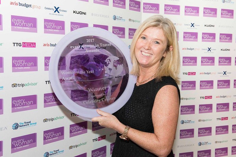  Mary Mckenna posing with the award received 2017